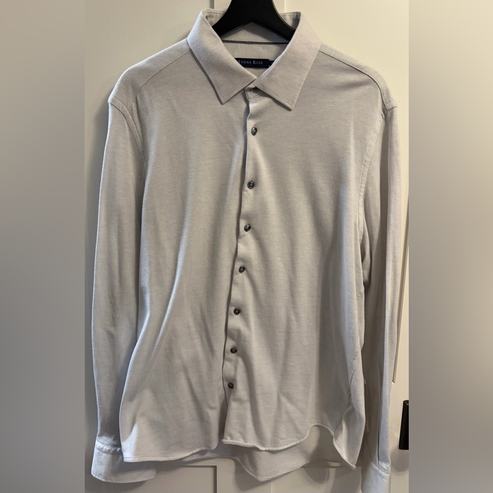 Stone Rose Light Gray Textured Shirt